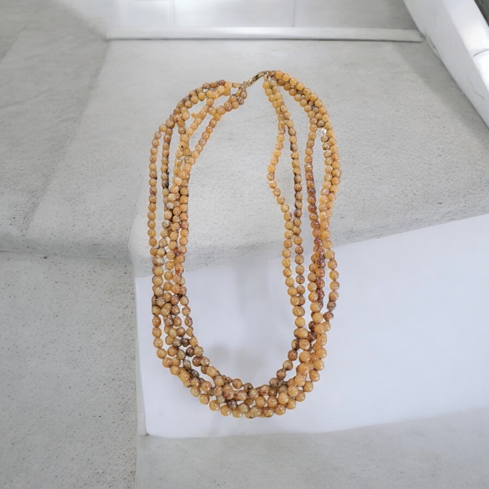 Layered Brown Beaded Necklace